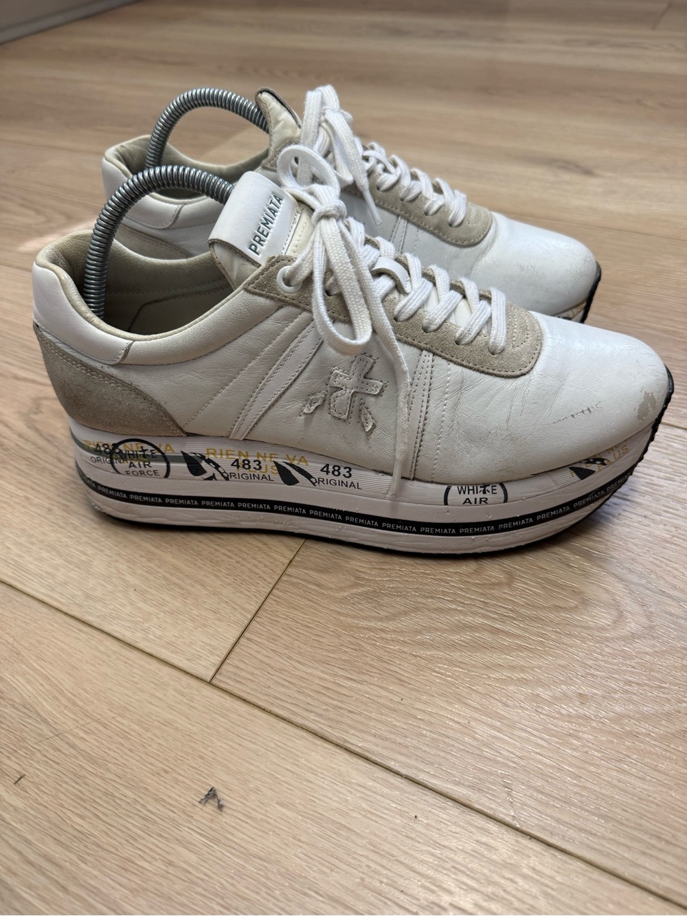 Luxury Premiata Women's Beth 5603 Sneakers,  leather, platform sole Women’s 9